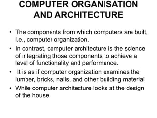 Computer Architecture refers to the attributes of a system visible to a ...