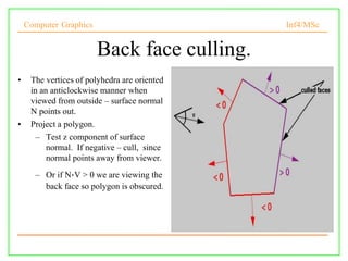 visible surface detection in 3D objects for viewing | PPT