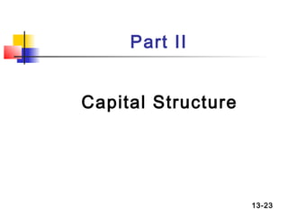 Part II


Capital Structure




                    13-23
 