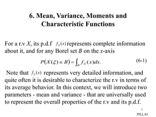 Vari Caracter Mean, variable , moment characteris function.ppt