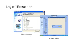 Oxygen Phone Manager
MOBILedit! Forensic
Logical Extraction
 