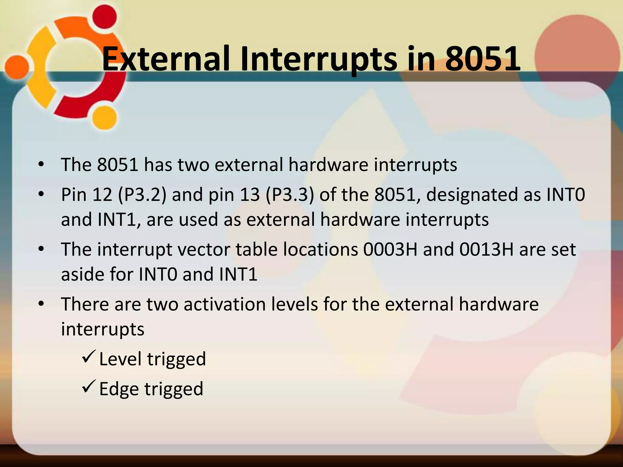 Interrupts in 8051 | PPTX