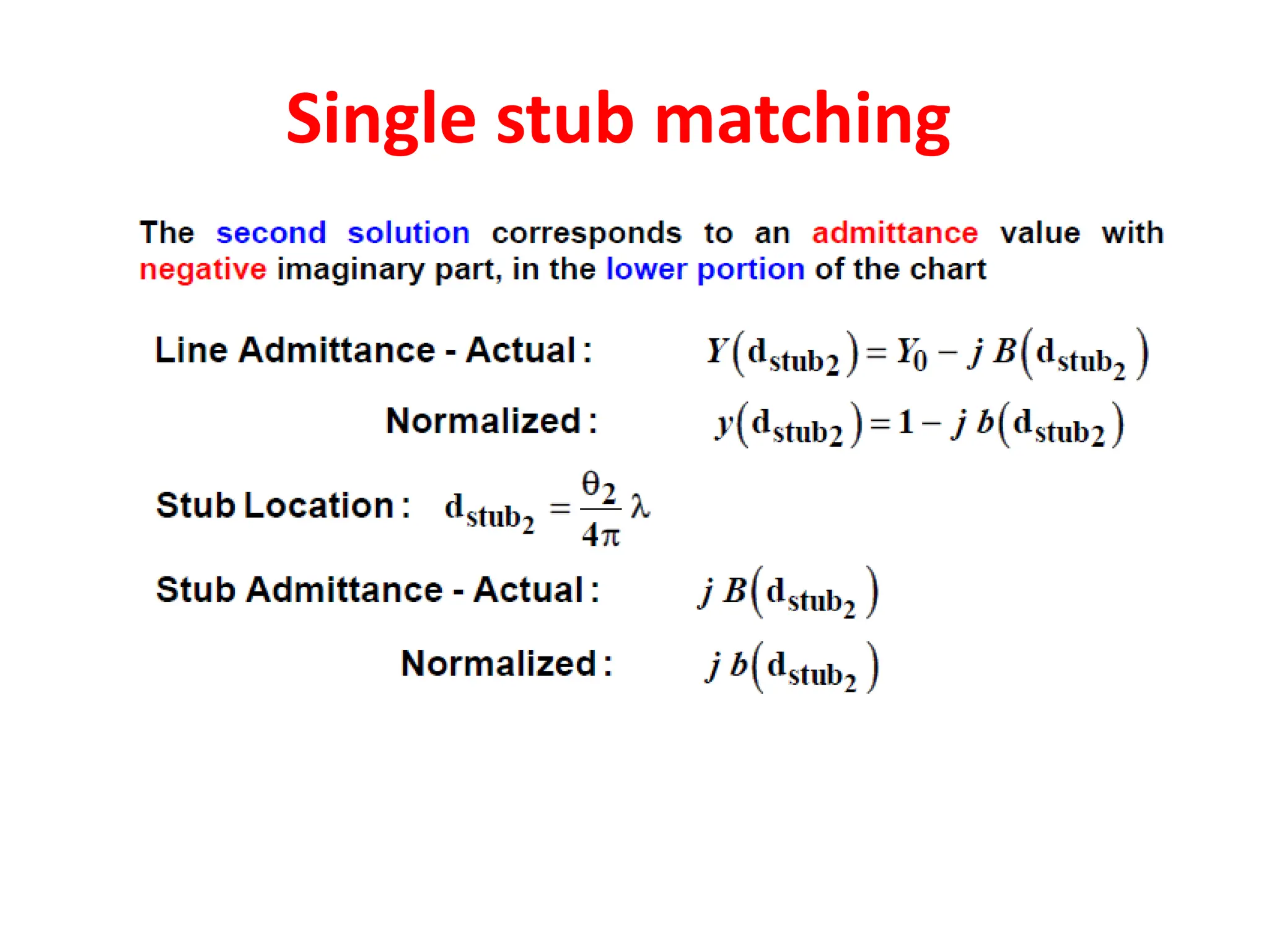 Single stub matching
 