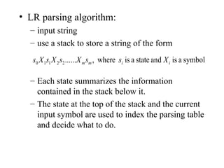 Parsing techniques compiler design LR, SLR, LALR | PPT