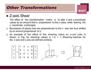 Shear Transformation Matrix Example Lect9 transformation3d | PDF