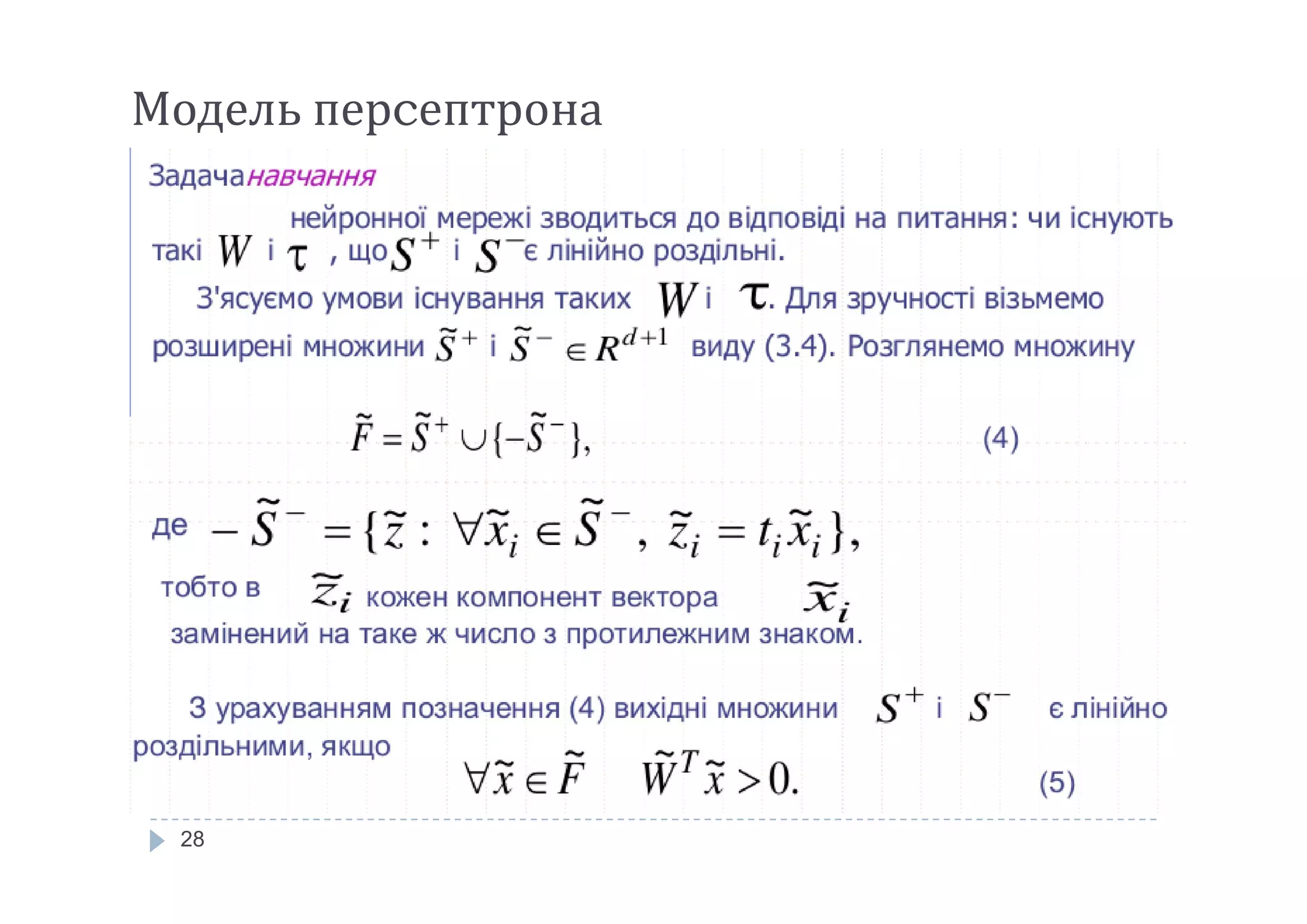 Модель перcептрона
28
 