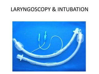 LARYNGOSCOPY & INTUBATION
 