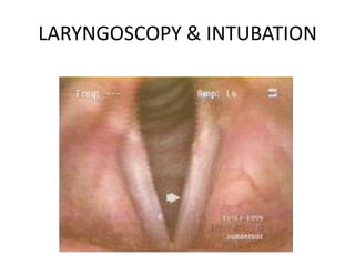 LARYNGOSCOPY & INTUBATION
 