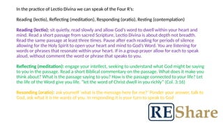 Lectio Visio Examples Lectio-Divina-and-Visio-Divina-Principles-and-Procedures.pptx