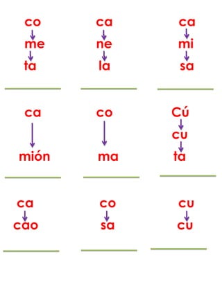 co ca ca
me ne mi
ta la sa
ca co Cú
cu
mión ma ta
ca co cu
cao sa cu
 