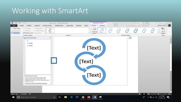 Creating smart art in ms word | PPT