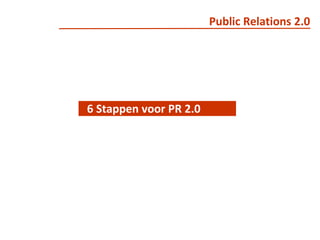 Public Relations 2.0    6 Stappen voor PR 2.0