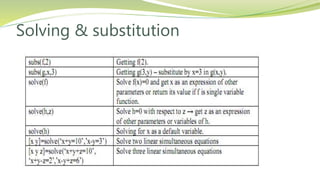Solving & substitution
 