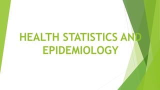 HEALTH STATISTICS AND
EPIDEMIOLOGY
 