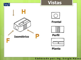 Vistas Isométrico Frontal Perfil Planta Elaborado por: Ing. Sergio Navarro Hudiel 