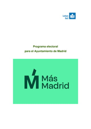 Programa electoral
para el Ayuntamiento de Madrid
 