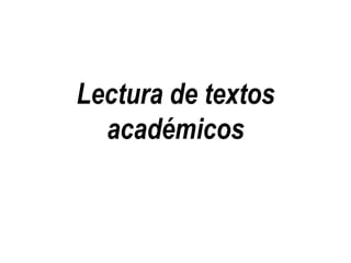 Lectura de textos académicos 