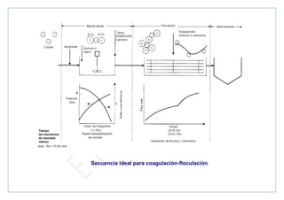 Secuencia ideal para coagulación-floculación.
 