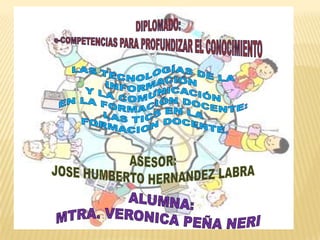 DIPLOMADO: e-COMPETENCIAS PARA PROFUNDIZAR EL CONOCIMIENTO LAS TECNOLOGÍAS DE LA INFORMACIÓN  Y LA COMUNICACIÓN EN LA FORMACIÓN DOCENTE: LAS TICS EN LA  FORMACION DOCENTE. ASESOR: JOSE HUMBERTO HERNANDEZ LABRA ALUMNA: MTRA. VERONICA PEÑA NERI  
