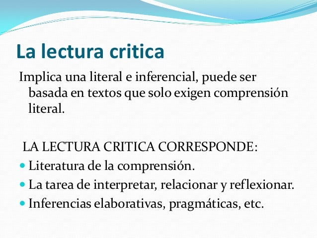 Lectura critica