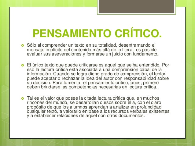 Lectura critica