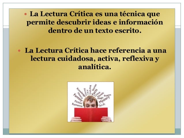 LECTURA CRÍTICA