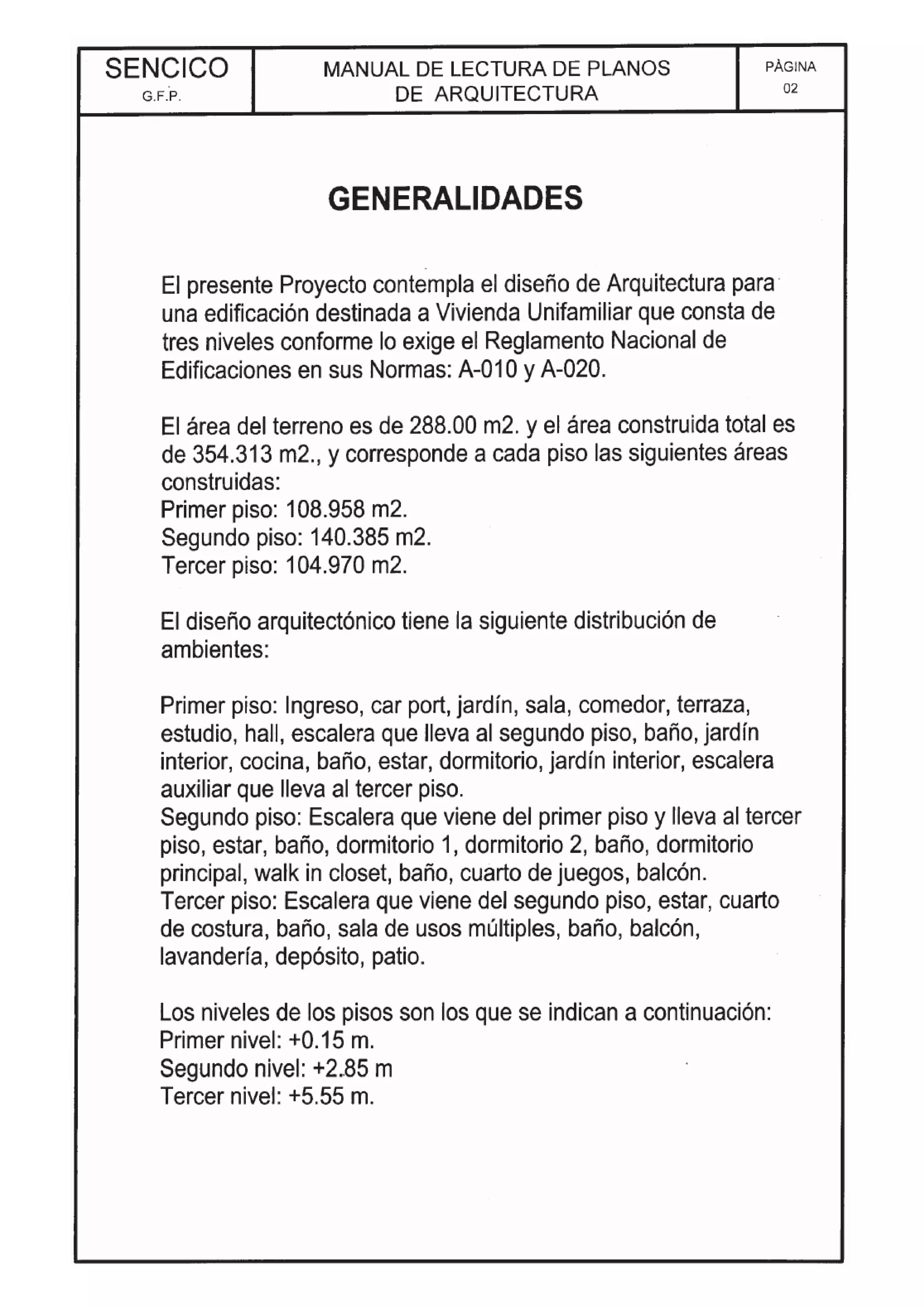 Lectura de planos sencico | PDF