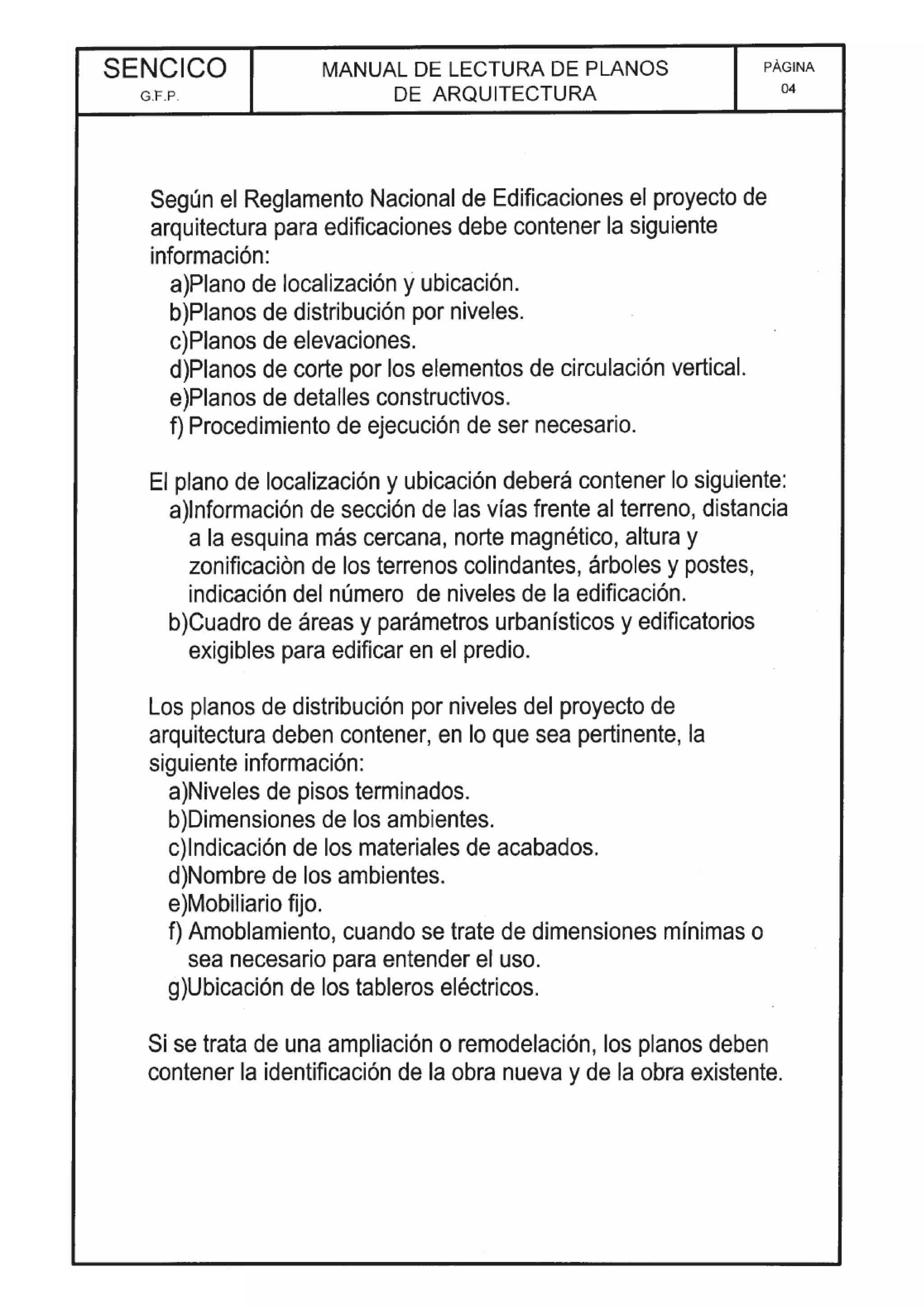 Lectura de planos sencico | PDF