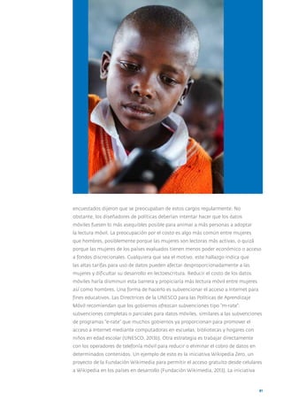 La lectura en la era móvil: Un estudio sobre la lectura móvil en los países en desarrollo  Slide 78