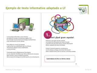 BARAKALDO Berritzegune
Ejemplo de texto informativo adaptado a LF
07/04/14
 
