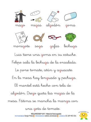 Lectura ga go gu gue gui