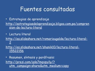Lectura literal | PPT