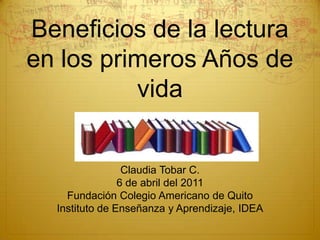 Beneficios de la Lectura en los primeros años | PPTX