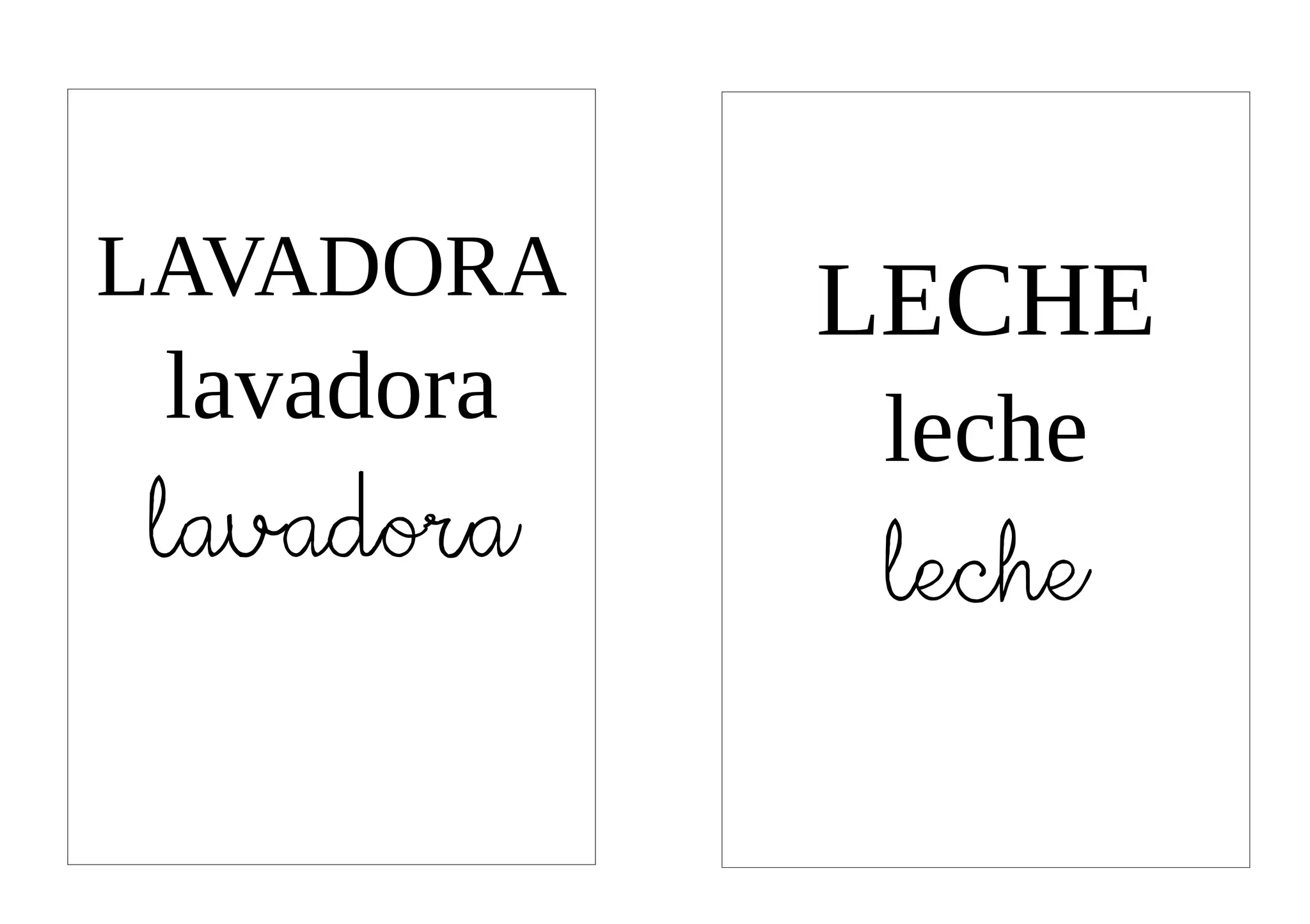 LAVADORA    LECHE
 lavadora    leche
lavadora    leche
 