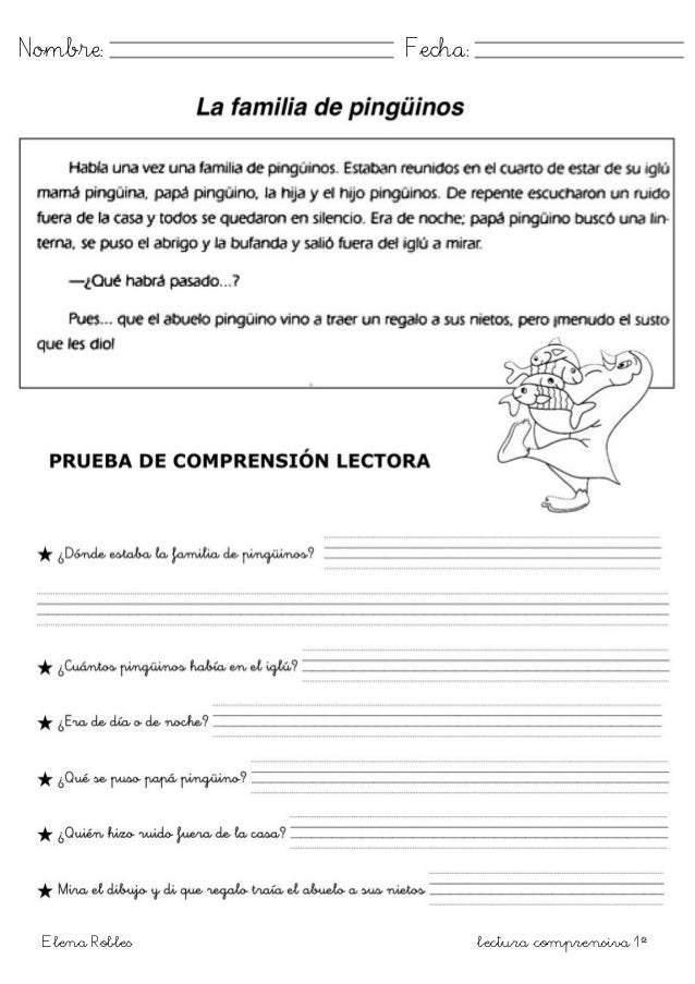 Lecturas Comprensivas Para Primero