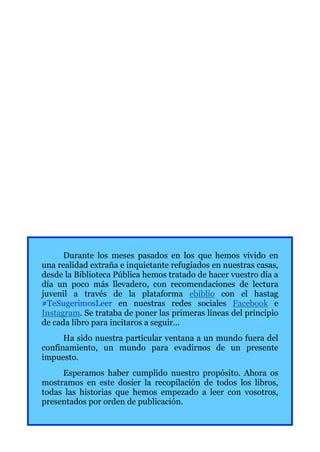 Lecturas del confinamiento #TeSugerimosLeer