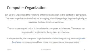 Computer Organization
1/4/2022 Dr. Anand A Bhaskar 16
 