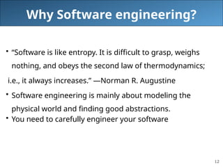 software engineering lecture note, introduction to fundamentals of ...