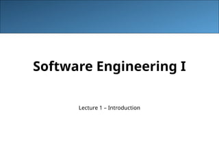 software engineering lecture note, introduction to fundamentals of ...