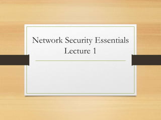 NETWORK SECURITY | PPT