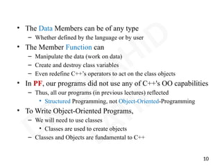 Comprehensive Introduction to Object Oriented Programming in C++ | PPTX