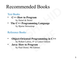 Comprehensive Introduction to Object Oriented Programming in C++ | PPTX