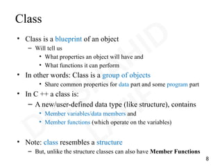 Comprehensive Introduction to Object Oriented Programming in C++ | PPTX