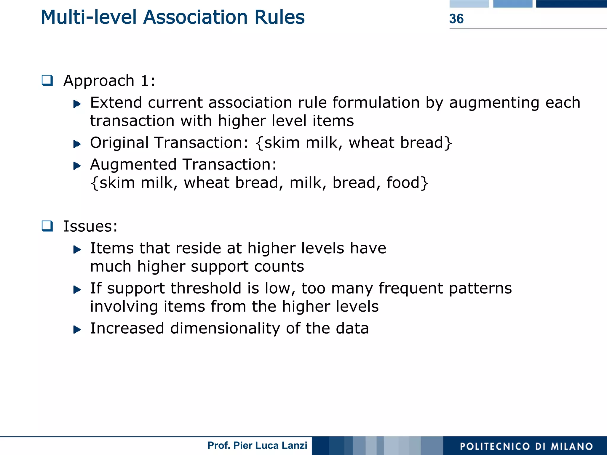 Lecture 05 Association Rules Advanced Topics