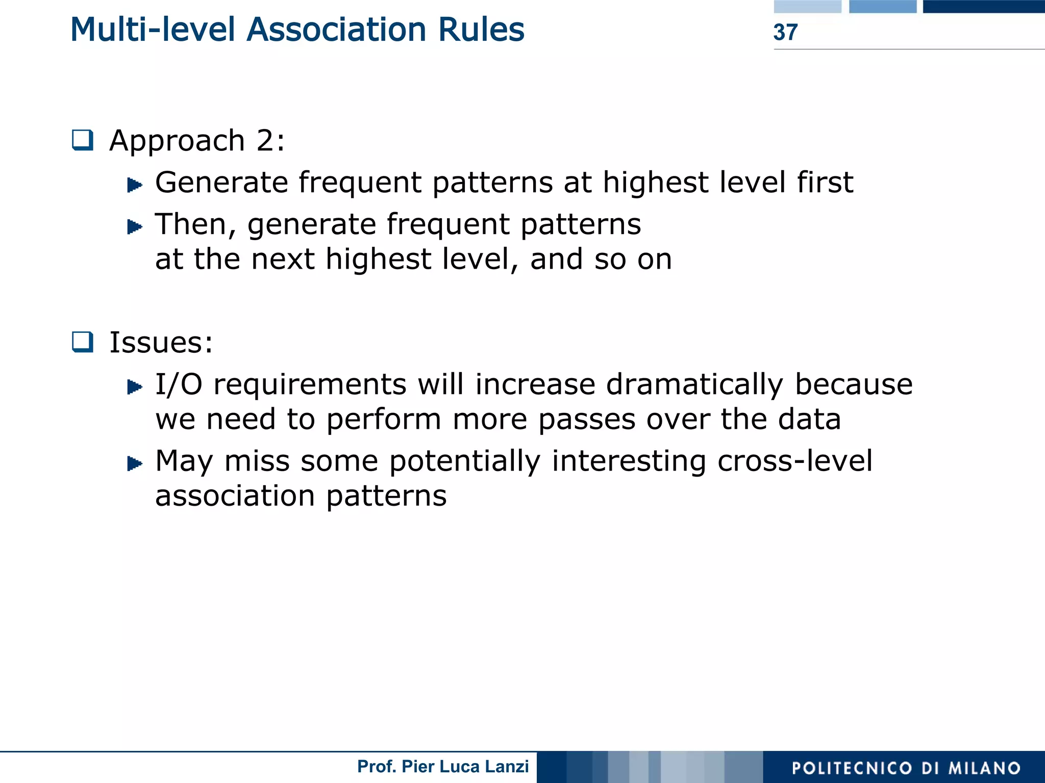 Lecture 05 Association Rules Advanced Topics