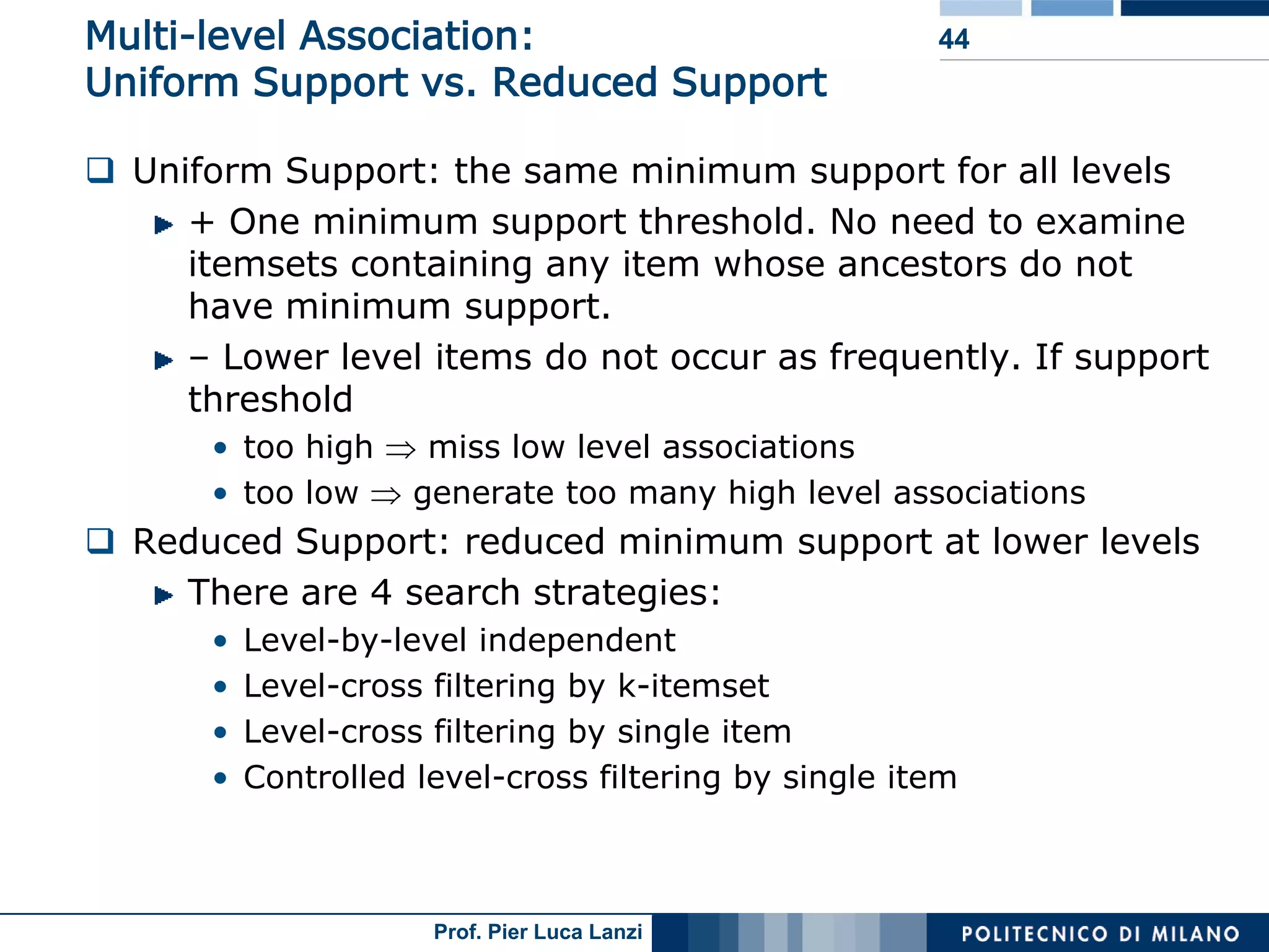Lecture 05 Association Rules Advanced Topics