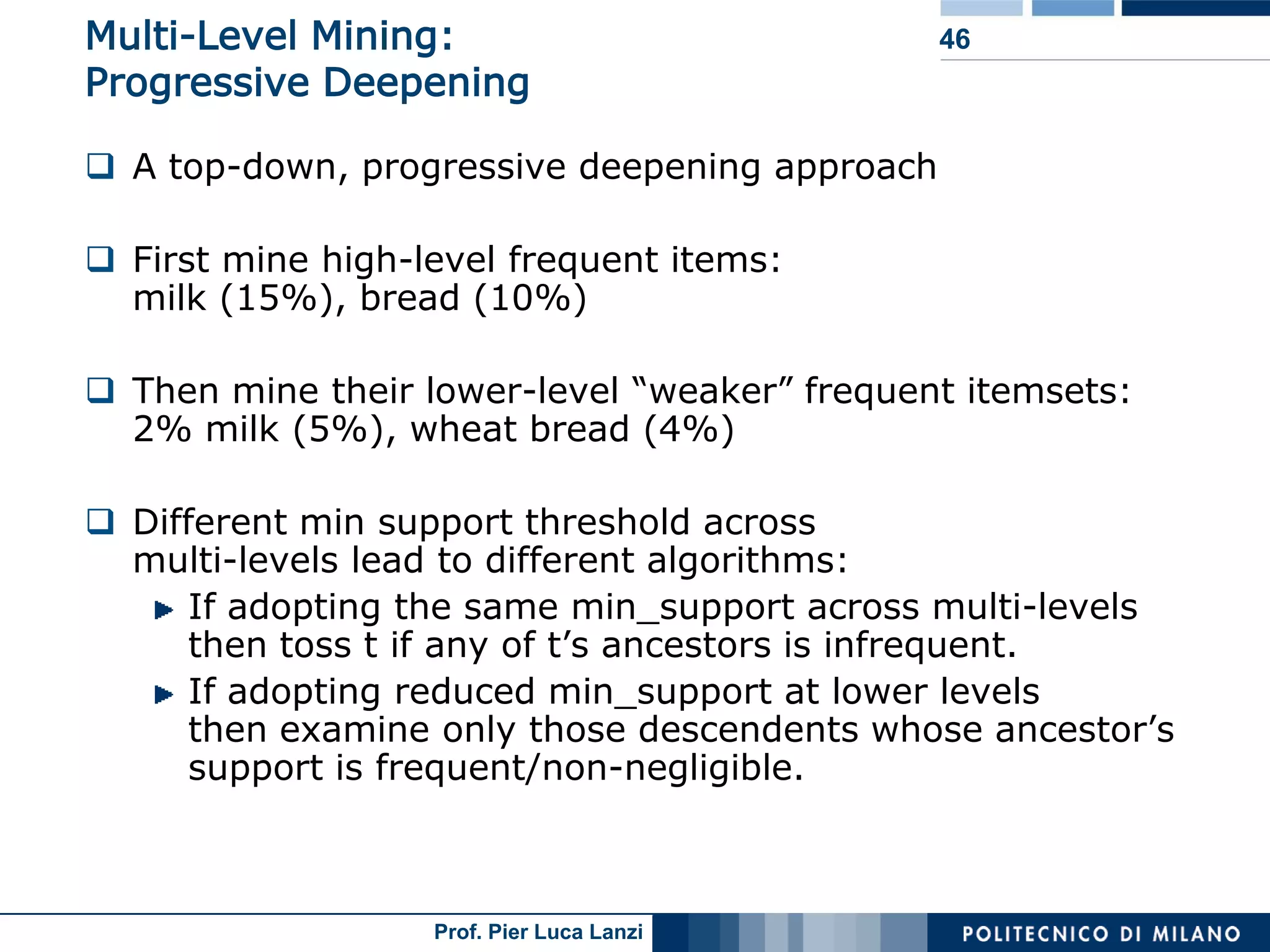 Lecture 05 Association Rules Advanced Topics