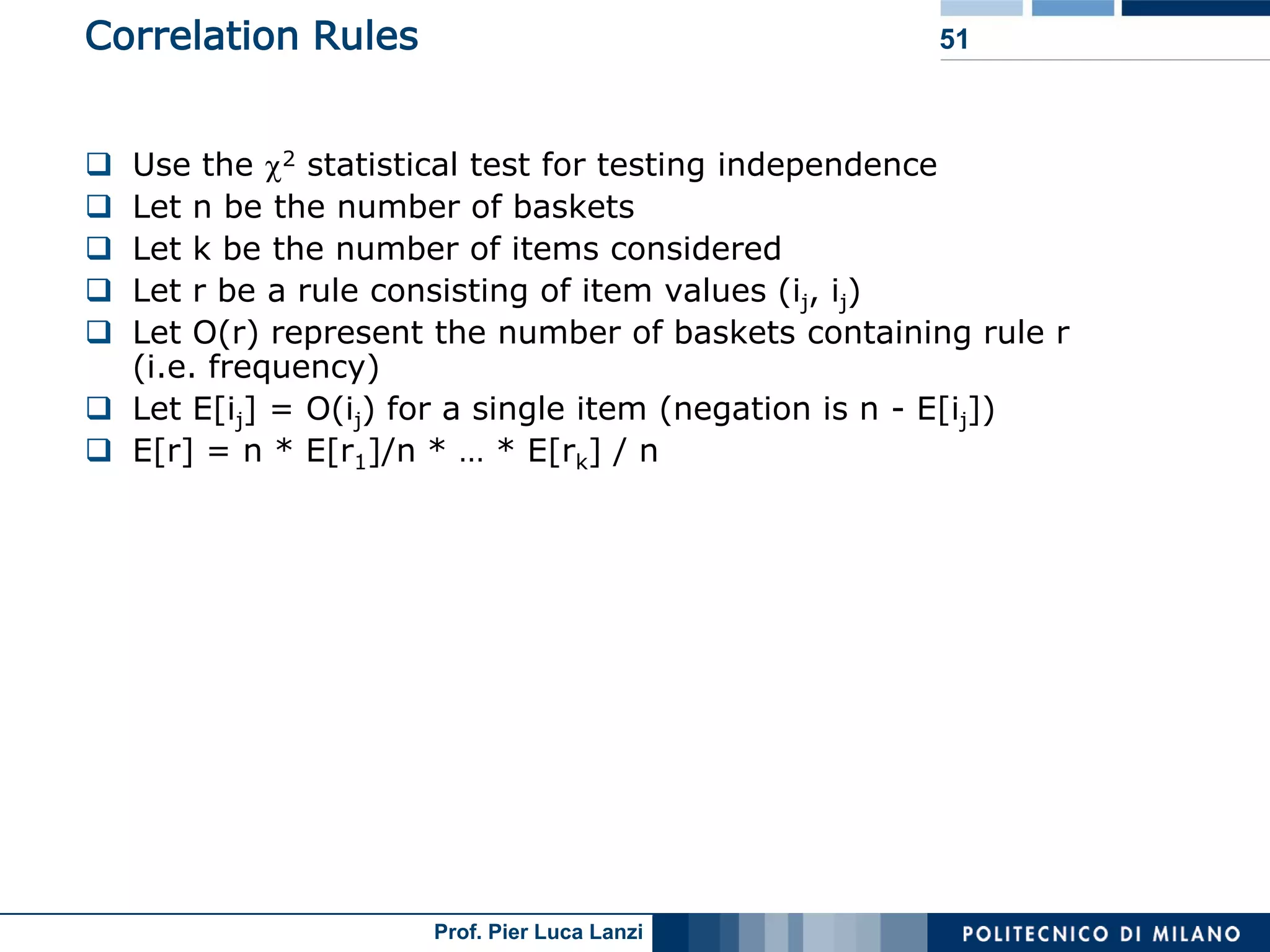 Lecture 05 Association Rules Advanced Topics