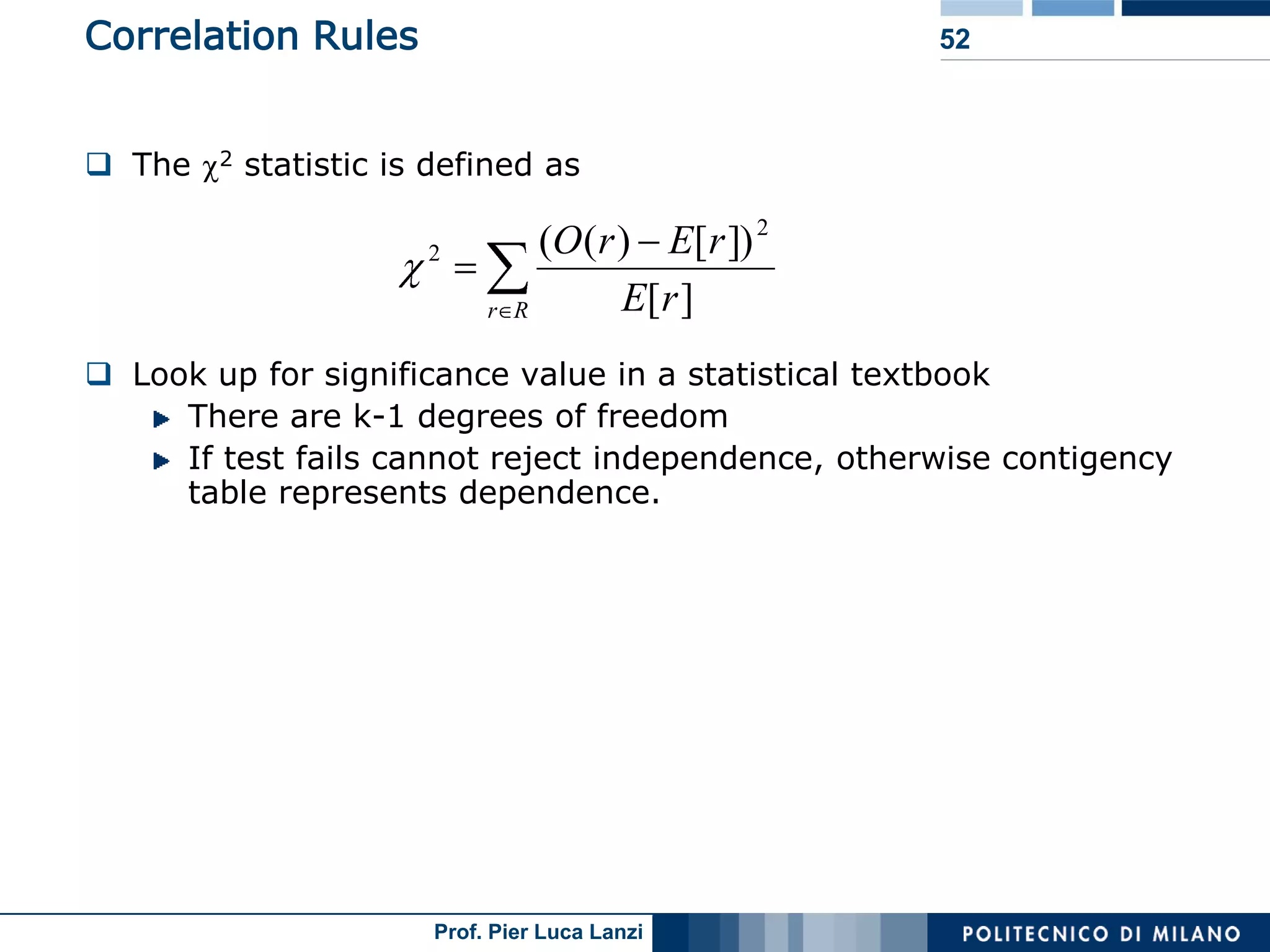 Lecture 05 Association Rules Advanced Topics