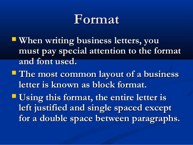 Lecture 05 business letter with sample Lecture 05 business letter with sample